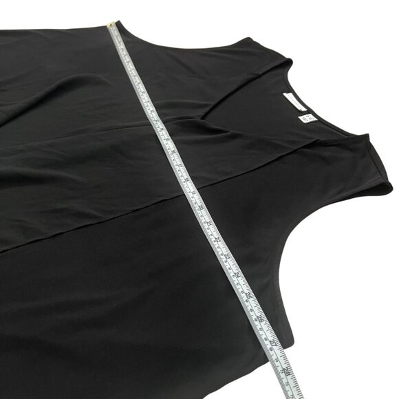 Susan Graver Womens Drapey Sleeveless Blouse Black 3X Flowy Comfy Lagenlook - Picture 6 of 7